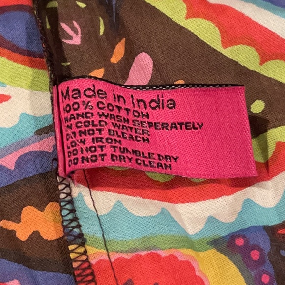 Buckhead Betties Pizazz Paisley Print Cami L Cotton Brown Vibrant Multicolor NWT - Picture 14 of 16